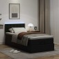 vidaXL Struttura Letto Pouf con Materasso Nero 90x200 cm Similpelle
