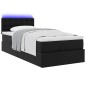 vidaXL Struttura Letto Pouf con Materasso Nero 90x200 cm Similpelle
