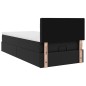 vidaXL Struttura Letto Pouf con Materasso Nero 90x200 cm Similpelle