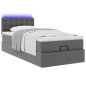vidaXL Struttura Letto Pouf con Materasso Grigio 90x190 cm Similpelle