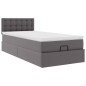 vidaXL Struttura Letto Pouf con Materasso Grigio 90x190 cm Similpelle