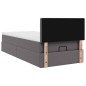 vidaXL Struttura Letto Pouf con Materasso Grigio 90x190 cm Similpelle