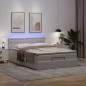vidaXL Pouf Letto con Materassi e LED Bianco Puro 140x200cm Similpelle vidaXL Pouf Letto con Materassi e LED Bianco Puro 140x200cm Similpelle