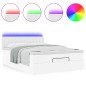 vidaXL Pouf Letto con Materassi e LED Bianco Puro 140x200cm Similpelle vidaXL Pouf Letto con Materassi e LED Bianco Puro 140x200cm Similpelle