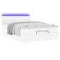 vidaXL Pouf Letto con Materassi e LED Bianco Puro 140x200cm Similpelle vidaXL Pouf Letto con Materassi e LED Bianco Puro 140x200cm Similpelle