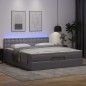 vidaXL Pouf Letto con Materassi e LED Grigio 180x200cm Similpelle vidaXL Pouf Letto con Materassi e LED Grigio 180x200cm Similpelle