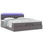 vidaXL Pouf Letto con Materassi e LED Grigio 180x200cm Similpelle vidaXL Pouf Letto con Materassi e LED Grigio 180x200cm Similpelle