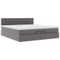 vidaXL Pouf Letto con Materassi e LED Grigio 180x200cm Similpelle vidaXL Pouf Letto con Materassi e LED Grigio 180x200cm Similpelle