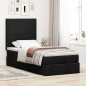vidaXL Struttura Letto Pouf con Materasso Nero 80x200 cm in Tessuto vidaXL Struttura Letto Pouf con Materasso Nero 80x200 cm in Tessuto