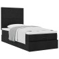 vidaXL Struttura Letto Pouf con Materasso Nero 80x200 cm in Tessuto vidaXL Struttura Letto Pouf con Materasso Nero 80x200 cm in Tessuto