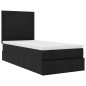 vidaXL Struttura Letto Pouf con Materasso Nero 80x200 cm in Tessuto vidaXL Struttura Letto Pouf con Materasso Nero 80x200 cm in Tessuto