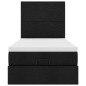 vidaXL Struttura Letto Pouf con Materasso Nero 80x200 cm in Tessuto vidaXL Struttura Letto Pouf con Materasso Nero 80x200 cm in Tessuto