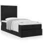 vidaXL Struttura Letto Pouf con Materasso Nero 90x190 cm in Tessuto