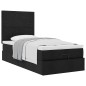 vidaXL Struttura Letto Pouf con Materasso Nero 90x190 cm in Tessuto