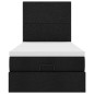 vidaXL Struttura Letto Pouf con Materasso Nero 90x190 cm in Tessuto
