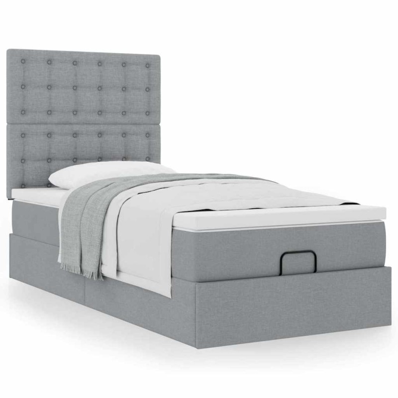 vidaXL Struttura Letto Pouf con Materasso 90x190 cm in Tessuto vidaXL Struttura Letto Pouf con Materasso 90x190 cm in Tessuto