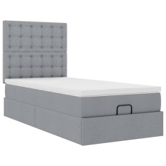 vidaXL Struttura Letto Pouf con Materasso 90x190 cm in Tessuto