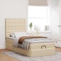 vidaXL Struttura Letto Pouf con Materasso Crema 90x190 cm in Tessuto vidaXL Struttura Letto Pouf con Materasso Crema 90x190 cm in Tessuto