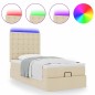 vidaXL Struttura Letto Pouf con Materasso Crema 90x190 cm in Tessuto vidaXL Struttura Letto Pouf con Materasso Crema 90x190 cm in Tessuto