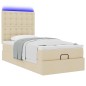 vidaXL Struttura Letto Pouf con Materasso Crema 90x190 cm in Tessuto vidaXL Struttura Letto Pouf con Materasso Crema 90x190 cm in Tessuto