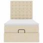 vidaXL Struttura Letto Pouf con Materasso Crema 90x190 cm in Tessuto vidaXL Struttura Letto Pouf con Materasso Crema 90x190 cm in Tessuto