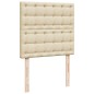 vidaXL Struttura Letto Pouf con Materasso Crema 90x190 cm in Tessuto vidaXL Struttura Letto Pouf con Materasso Crema 90x190 cm in Tessuto