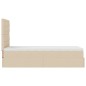 vidaXL Struttura Letto Pouf con Materasso Crema 90x190 cm in Tessuto vidaXL Struttura Letto Pouf con Materasso Crema 90x190 cm in Tessuto
