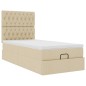vidaXL Struttura Letto Pouf con Materasso Crema 80x200 cm in Tessuto vidaXL Struttura Letto Pouf con Materasso Crema 80x200 cm in Tessuto