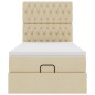 vidaXL Struttura Letto Pouf con Materasso Crema 80x200 cm in Tessuto vidaXL Struttura Letto Pouf con Materasso Crema 80x200 cm in Tessuto