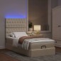vidaXL Struttura Letto Pouf con Materasso Crema 90x200 cm in Tessuto vidaXL Struttura Letto Pouf con Materasso Crema 90x200 cm in Tessuto