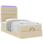 vidaXL Struttura Letto Pouf con Materasso Crema 90x200 cm in Tessuto vidaXL Struttura Letto Pouf con Materasso Crema 90x200 cm in Tessuto