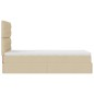 vidaXL Struttura Letto Pouf con Materasso Crema 90x200 cm in Tessuto vidaXL Struttura Letto Pouf con Materasso Crema 90x200 cm in Tessuto