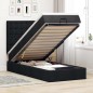 vidaXL Struttura Letto Pouf con Materasso Nero 90x190 cm in Tessuto vidaXL Struttura Letto Pouf con Materasso Nero 90x190 cm in Tessuto