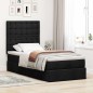 vidaXL Struttura Letto Pouf con Materasso Nero 90x190 cm in Tessuto vidaXL Struttura Letto Pouf con Materasso Nero 90x190 cm in Tessuto