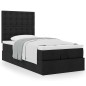 vidaXL Struttura Letto Pouf con Materasso Nero 90x190 cm in Tessuto vidaXL Struttura Letto Pouf con Materasso Nero 90x190 cm in Tessuto