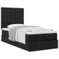 vidaXL Struttura Letto Pouf con Materasso Nero 90x190 cm in Tessuto vidaXL Struttura Letto Pouf con Materasso Nero 90x190 cm in Tessuto
