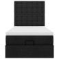 vidaXL Struttura Letto Pouf con Materasso Nero 90x190 cm in Tessuto vidaXL Struttura Letto Pouf con Materasso Nero 90x190 cm in Tessuto