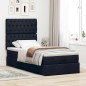 vidaXL Struttura Letto Pouf con Materasso Nero 80x200 cm in Tessuto vidaXL Struttura Letto Pouf con Materasso Nero 80x200 cm in Tessuto