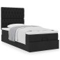 vidaXL Struttura Letto Pouf con Materasso Nero 80x200 cm in Tessuto vidaXL Struttura Letto Pouf con Materasso Nero 80x200 cm in Tessuto