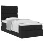 vidaXL Struttura Letto Pouf con Materasso Nero 80x200 cm in Tessuto vidaXL Struttura Letto Pouf con Materasso Nero 80x200 cm in Tessuto