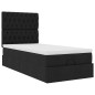 vidaXL Struttura Letto Pouf con Materasso Nero 80x200 cm in Tessuto vidaXL Struttura Letto Pouf con Materasso Nero 80x200 cm in Tessuto