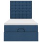 vidaXL Struttura Letto Pouf con Materasso Blu 90x200 cm in Tessuto vidaXL Struttura Letto Pouf con Materasso Blu 90x200 cm in Tessuto