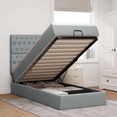 vidaXL Struttura Letto Pouf con Materasso 80x200 cm in Tessuto
