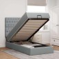vidaXL Struttura Letto Pouf con Materasso 80x200 cm in Tessuto