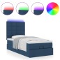 vidaXL Struttura Letto Pouf con Materasso Blu 90x190 cm in Tessuto vidaXL Struttura Letto Pouf con Materasso Blu 90x190 cm in Tessuto