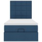 vidaXL Struttura Letto Pouf con Materasso Blu 90x190 cm in Tessuto vidaXL Struttura Letto Pouf con Materasso Blu 90x190 cm in Tessuto