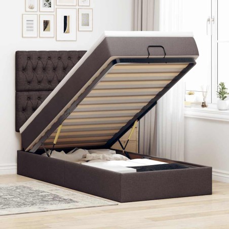 vidaXL Struttura Letto Pouf con Materasso 90x200 cm in Tessuto