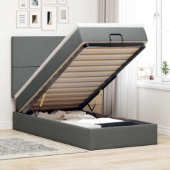 vidaXL Struttura Letto Pouf con Materasso 90x190 cm in Tessuto