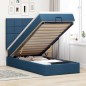 vidaXL Struttura Letto Pouf con Materasso Blu 90x200 cm in Tessuto