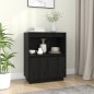 Credenza Nera 60x34x75 cm in Legno Massello di Pino Credenza Nera 60x34x75 cm in Legno Massello di Pino